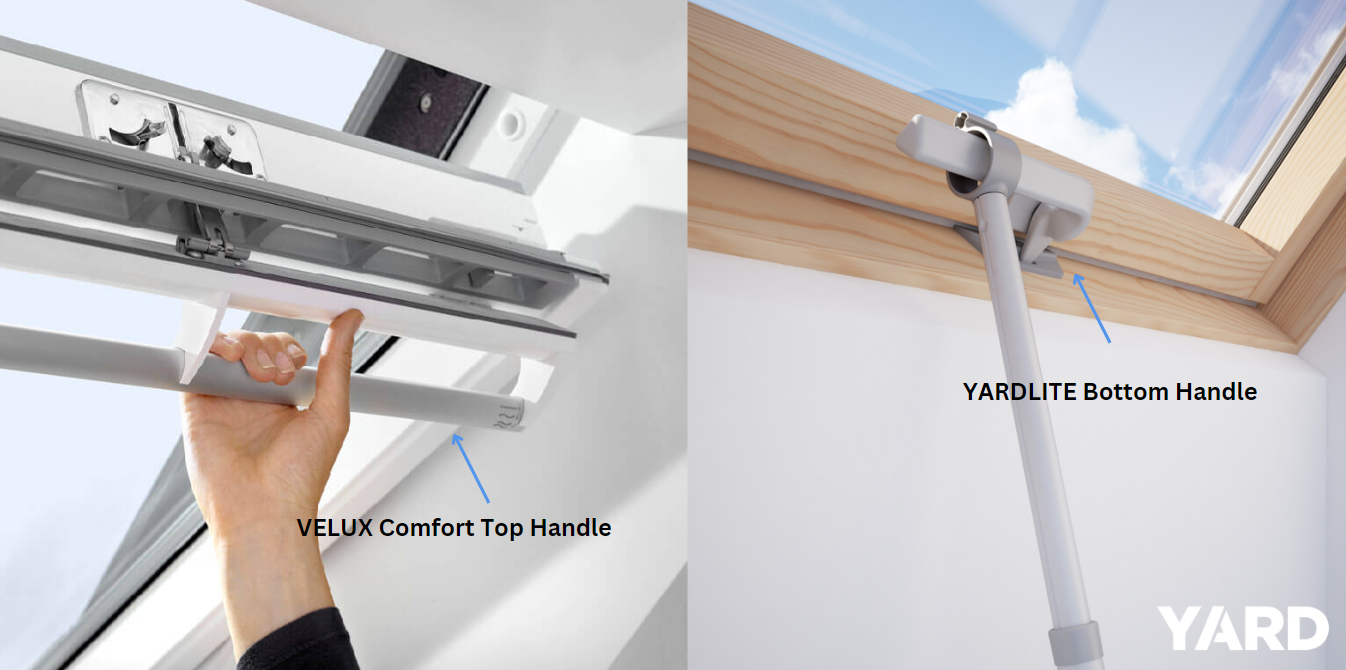 VELUX Top Handle  vs YARDLITE Bottom Handle